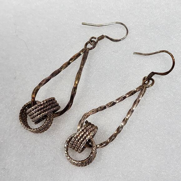 Vintage Rose Gold Twist Earrings - Picture 2 of 3